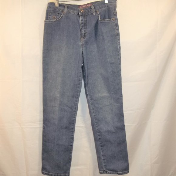 Gloria Vanderbilt Amanda Womens Jeans Size 10P Straight Leg Sewn Design Blue - Picture 1 of 7